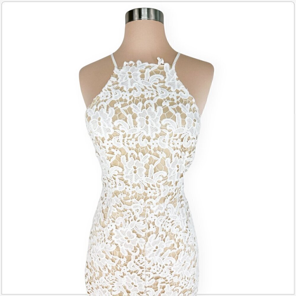 Lulu's Keep My Heart White Crochet Lace High-Low Dress NWT NEW M - Picture 4 of 6